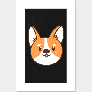 Cute corgi dog face Posters and Art